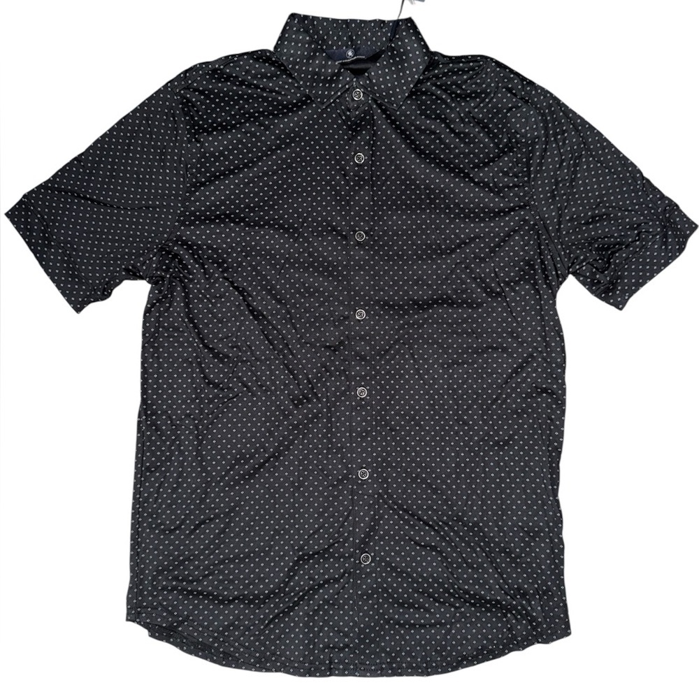 NWT Hart Schaffner Marx Black Casual Button Down Shirt M